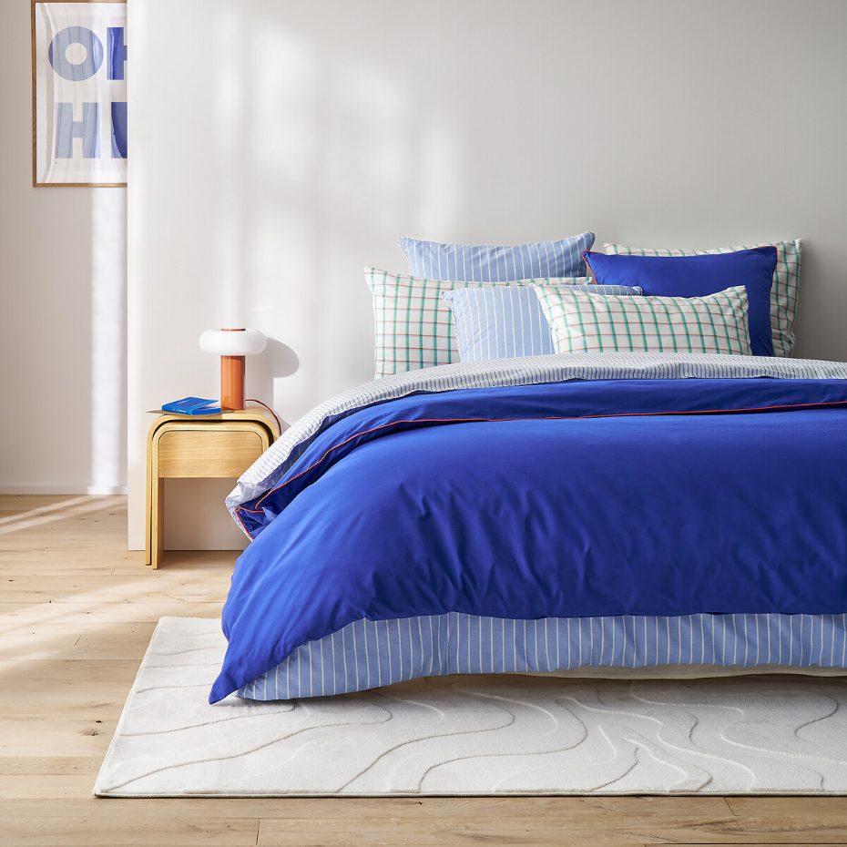 Tapis rectangulaire, motifs vagues, Gioma