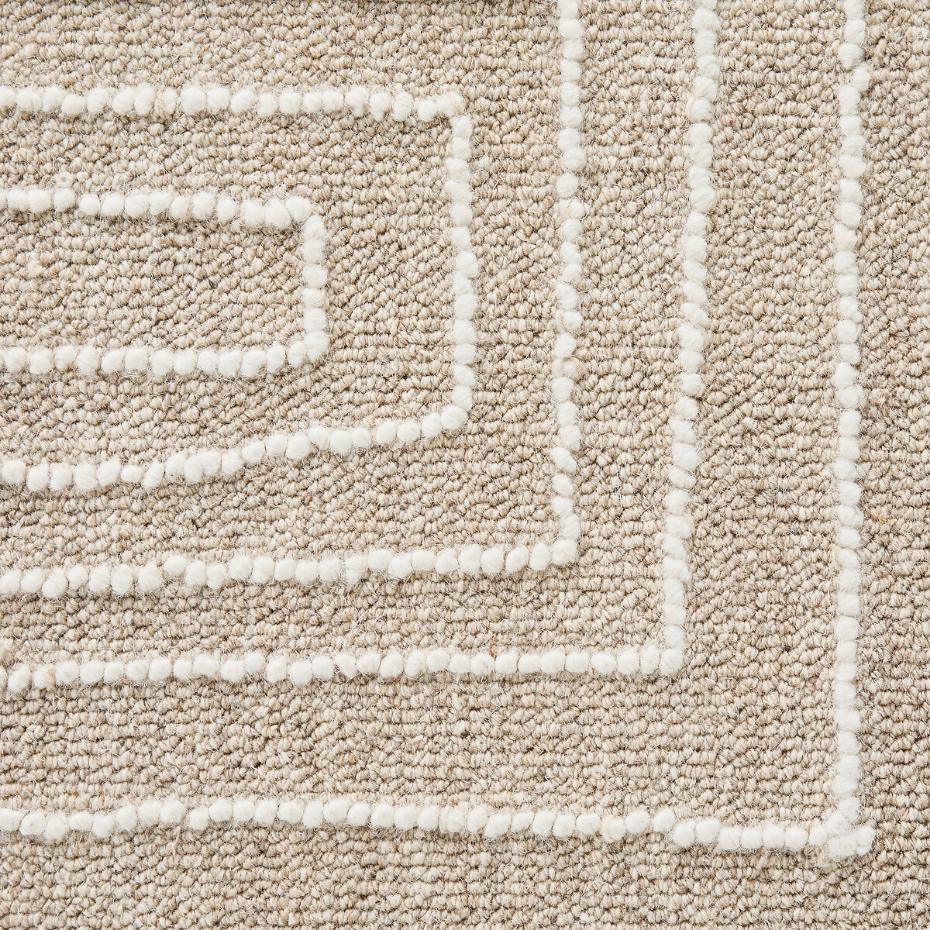 Tapis tufté main, en laine brodée, Ikar
