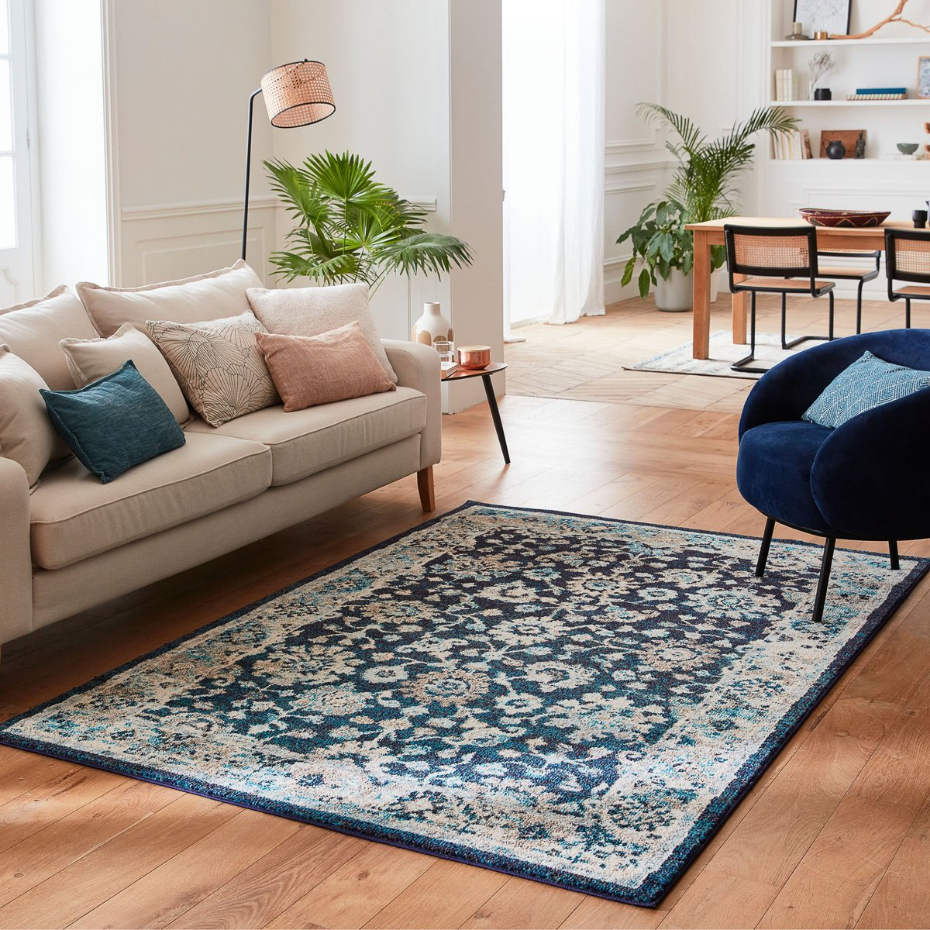 Tapis de salon vintage fleurs ANATOLIA