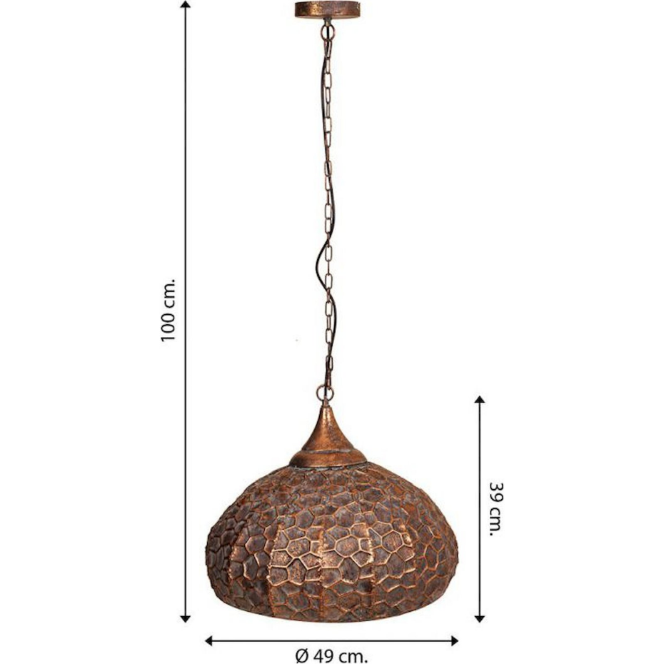 Suspension ronde en fer style vintage