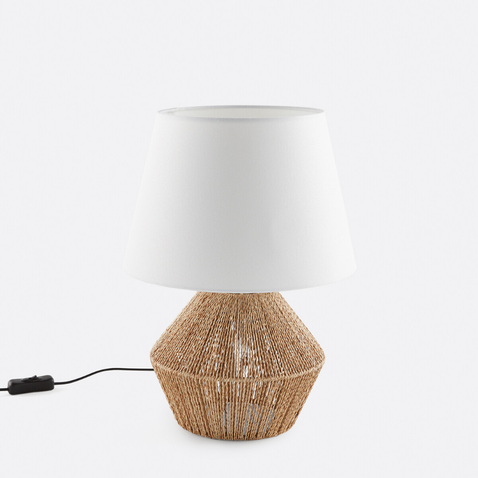 Lampe à poser chanvre et lin, Yaku
