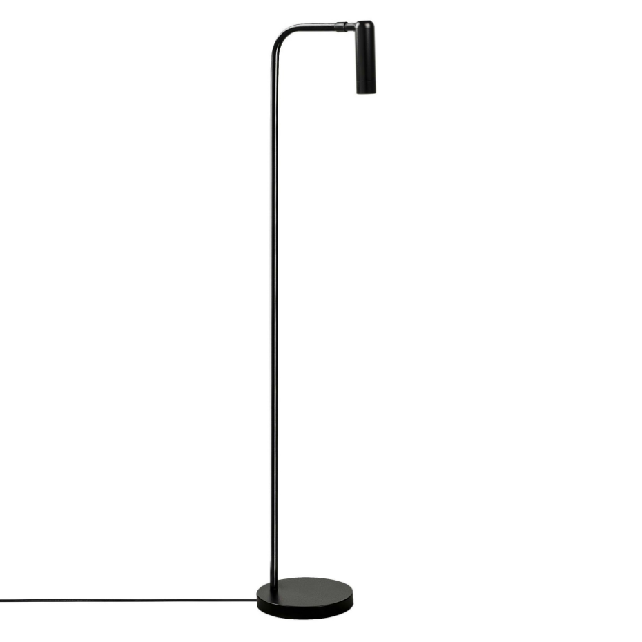 Lampadaire design noir minimaliste à tête orientable SILE