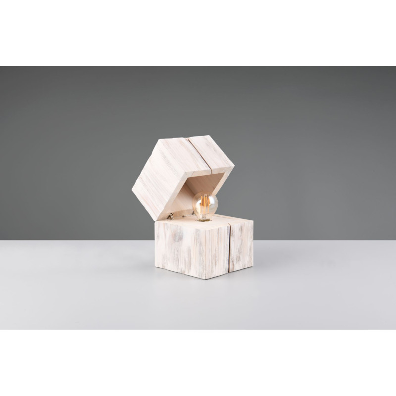 Lampe design en bois vintage, TRESOR