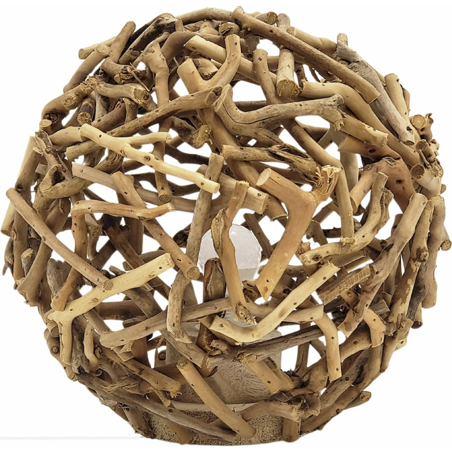 Suspension boule ronde en bois de thé