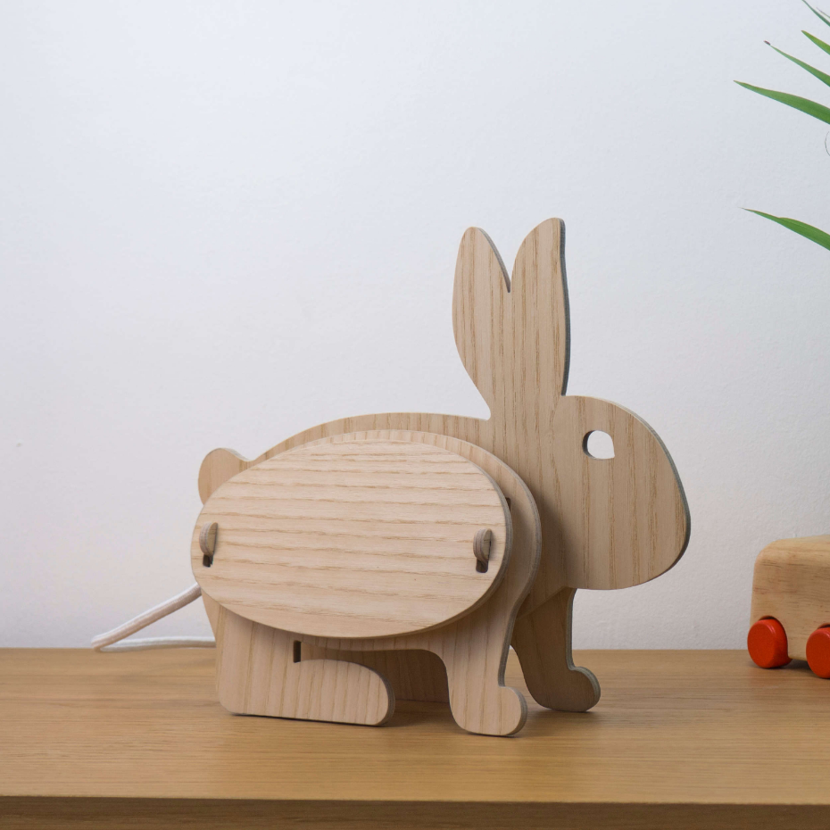 Lampe à poser en frêne Lapin - ZOO