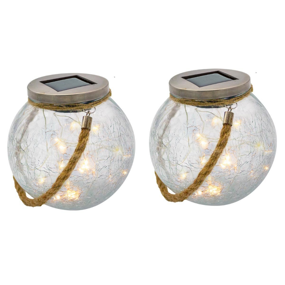 Lot de 2 boules solaires CRACK BALL CORD H13cm