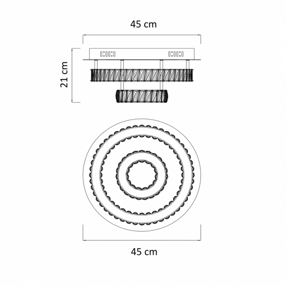 Plafonnier LED anneaux cristal - DIEZ