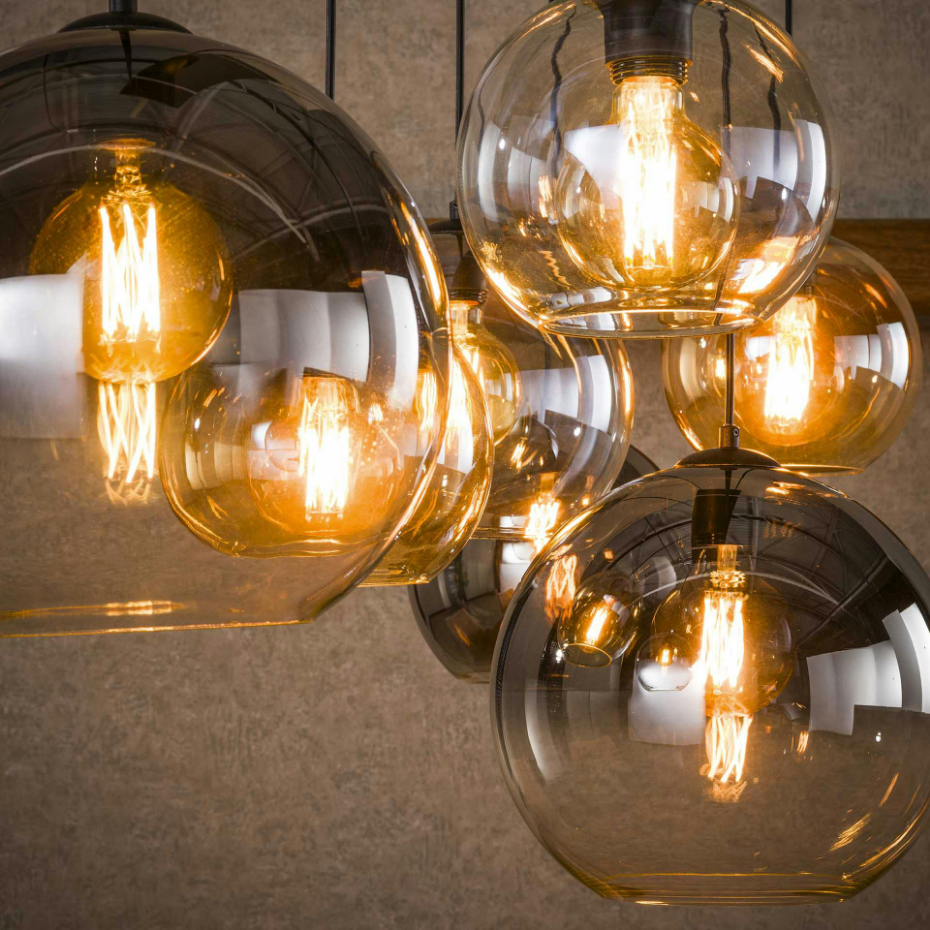 Suspension globe 7 lampes multicolores NOVA