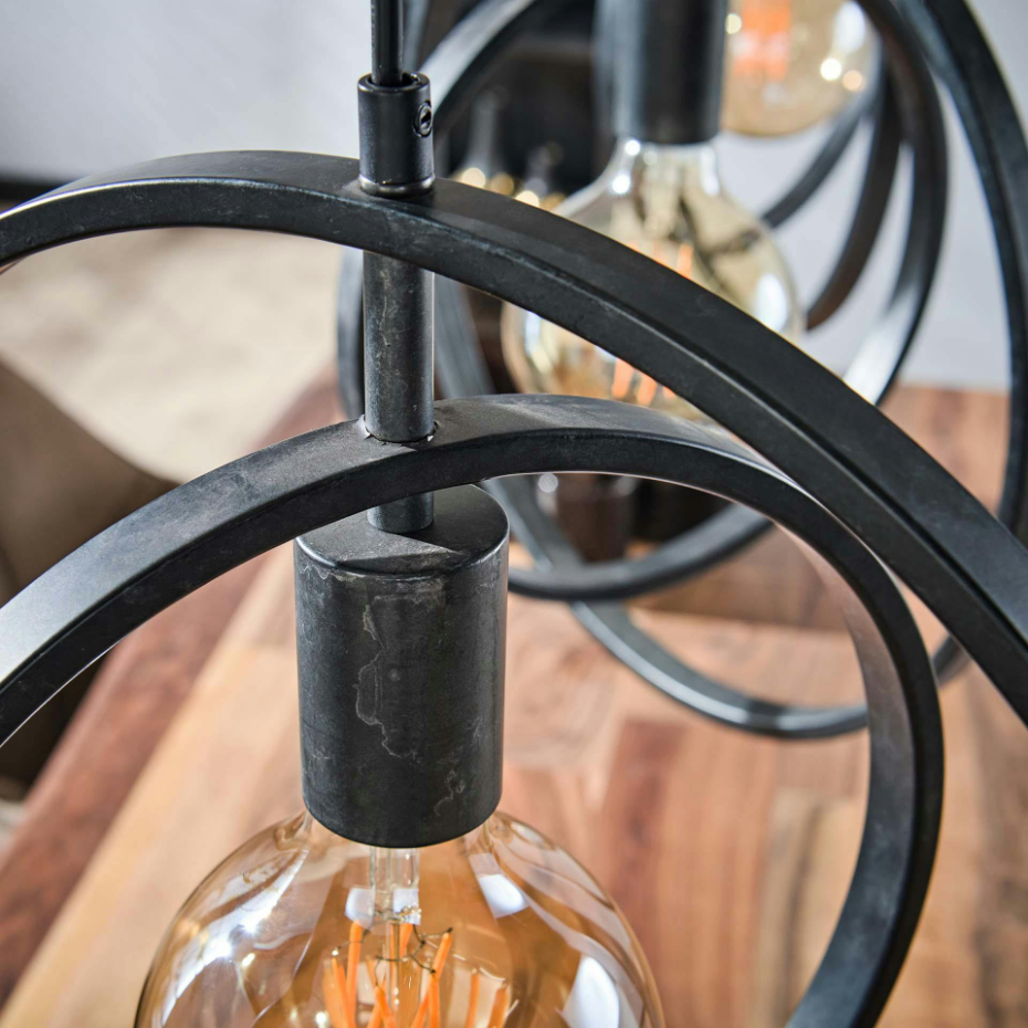 Suspension 3 lampes anneaux croisés TRIBECA