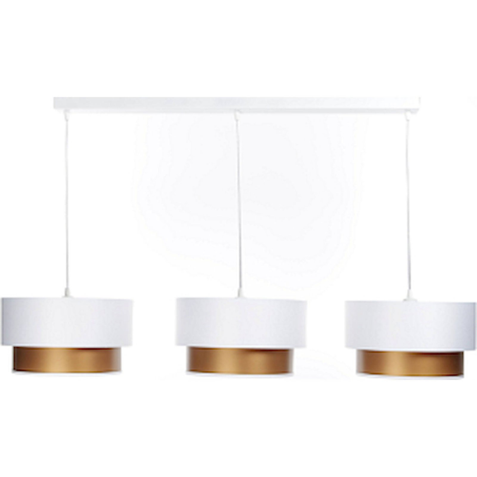 Suspension rectangulaire en PVC  et cuivre Duo ellegant