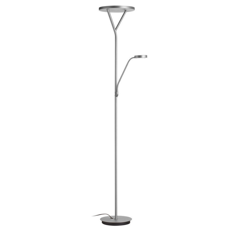 Lampadaire led avec liseuse nickel mat Plano