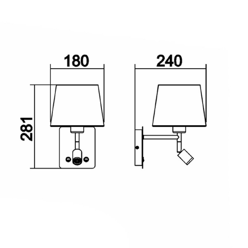 Applique Tête De Lit Chrome mat Lampe Et Liseuse Room2 Usb