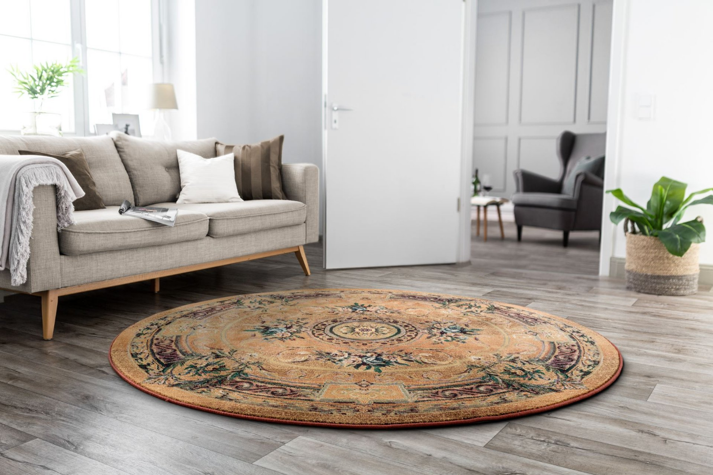 Tapis Gabiro Medaillon, tissé, rond