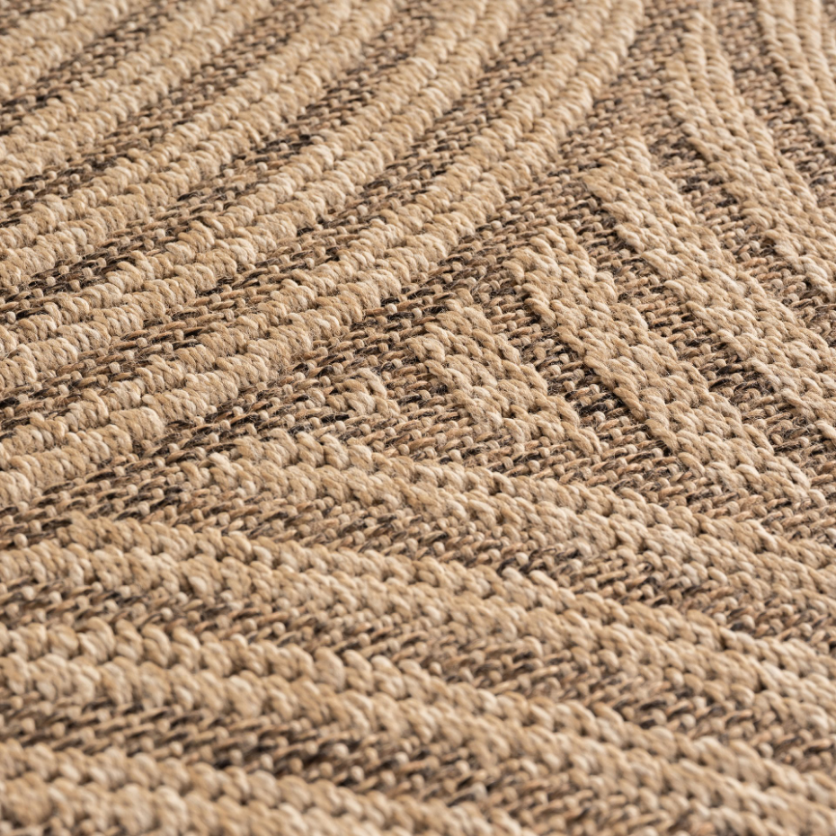 Tapis intérieur extérieur effet jute motif arc LINORA