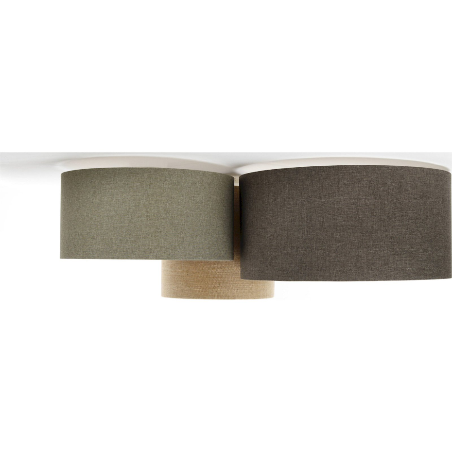 Plafonnier rond en tissu effet structuré Boho Elegant