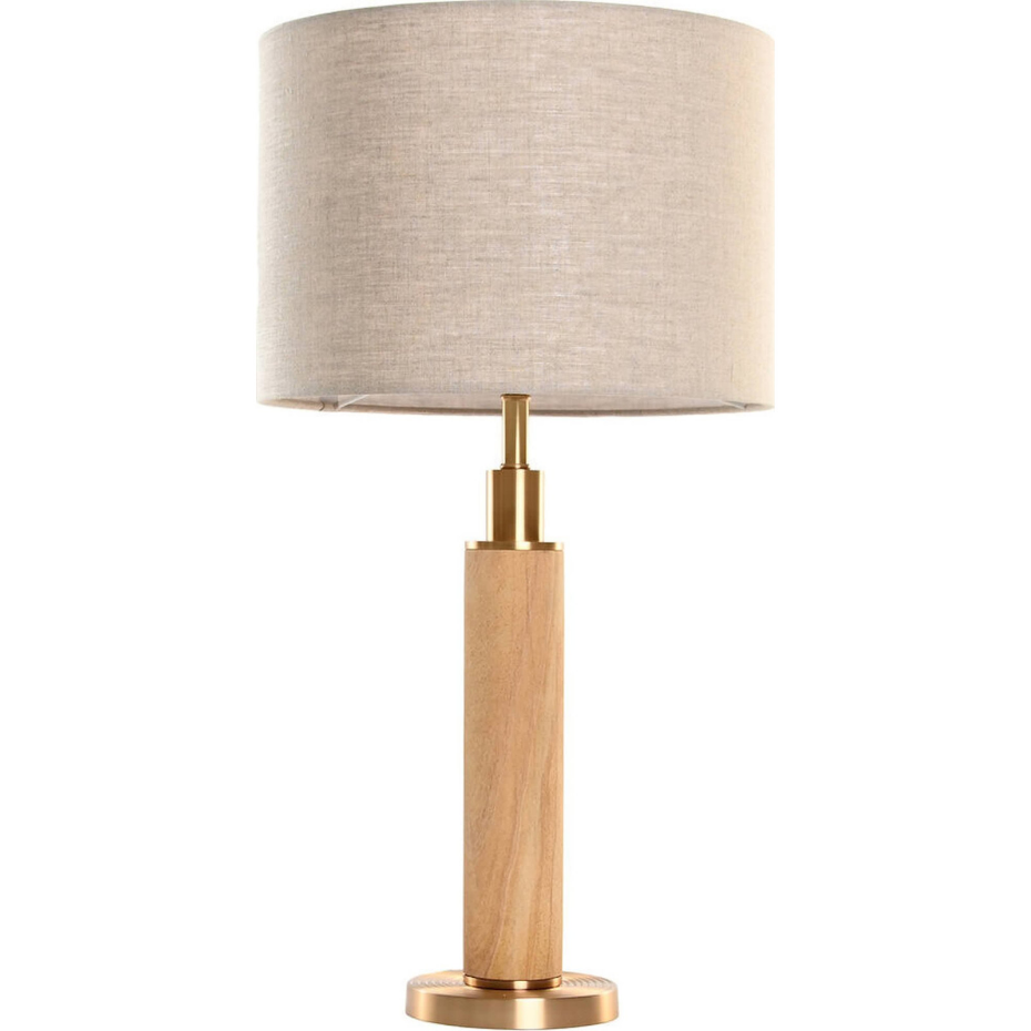 Lampe de table ronde en marbre et laiton