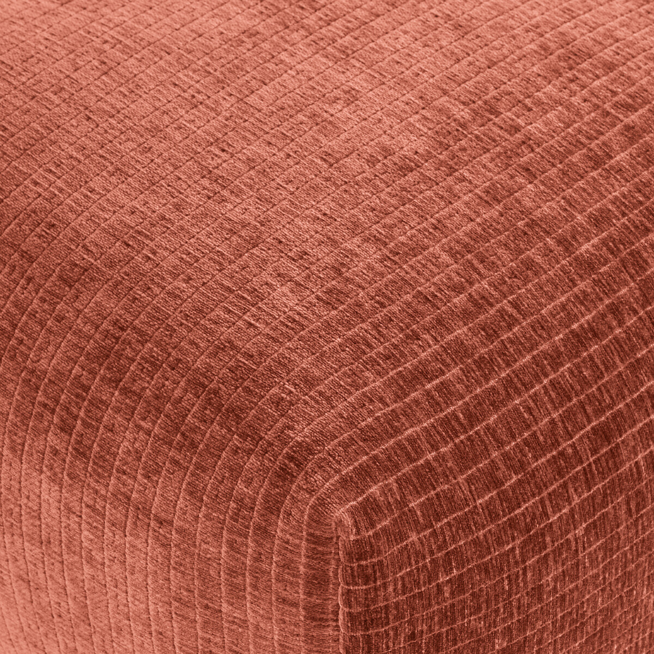 Pouf, velours côtelé vintage, L83 cm, Nuria