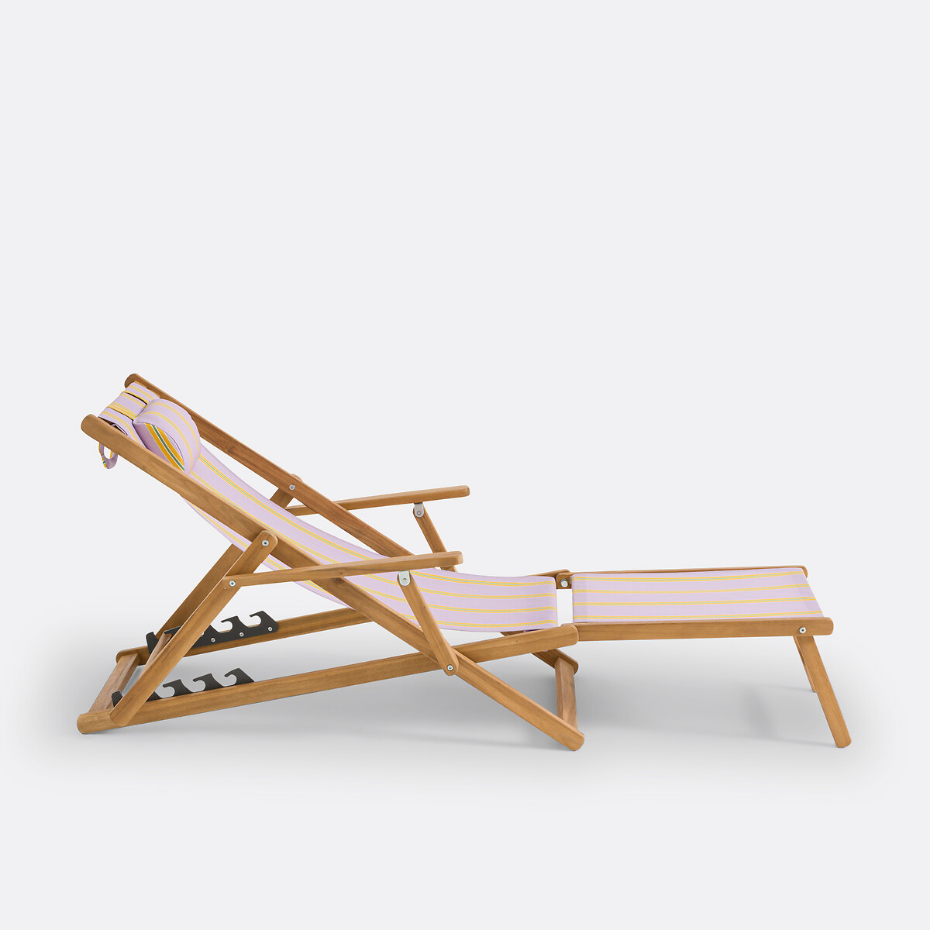 Chaise longue acacia et toile, Veniza