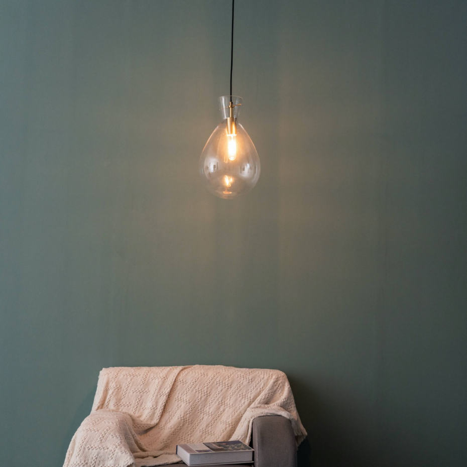 Suspension goutte verre clair - GABRIELA