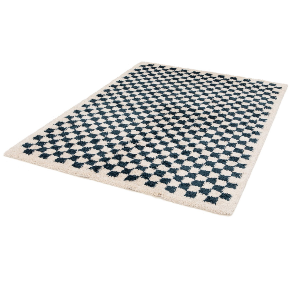 Tapis damier poils longs doux et volumineux CHECKERS