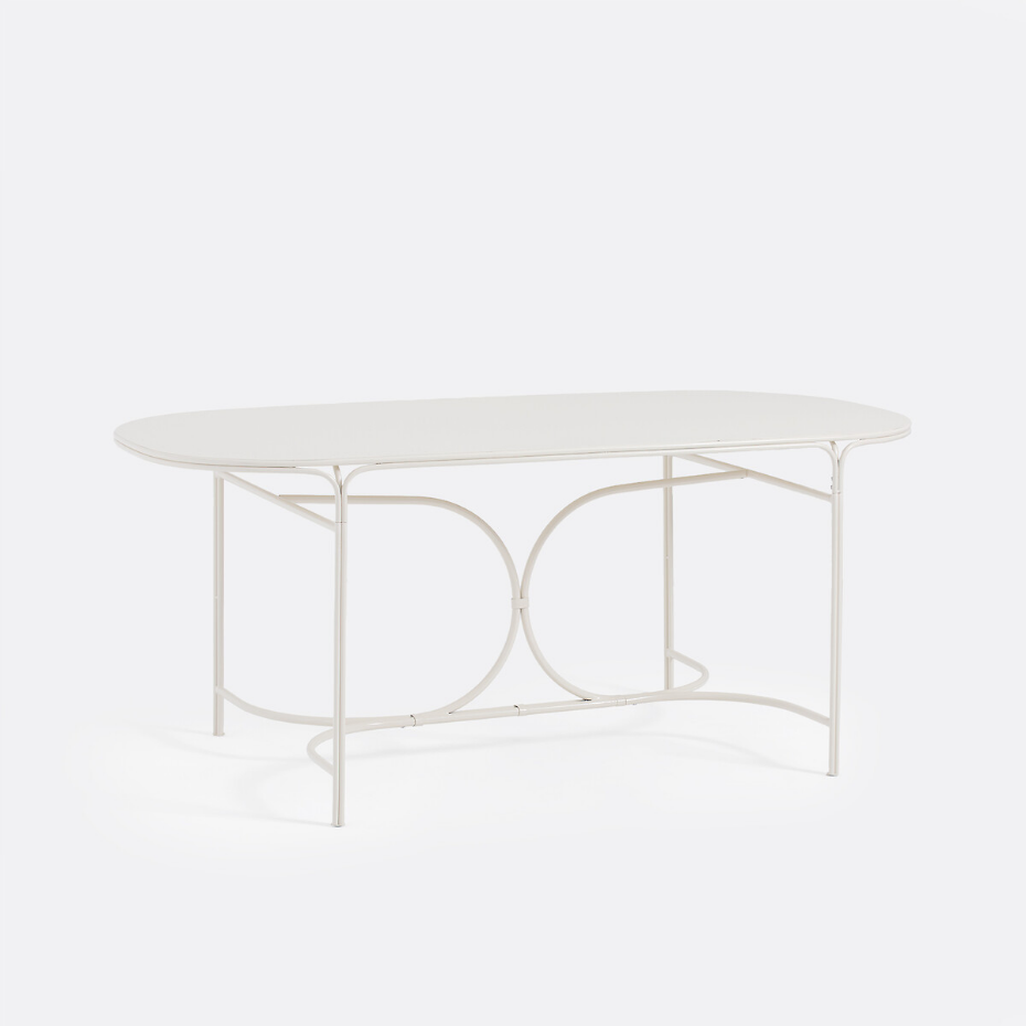 Table de jardin ovale, en métal acier, LACOMO