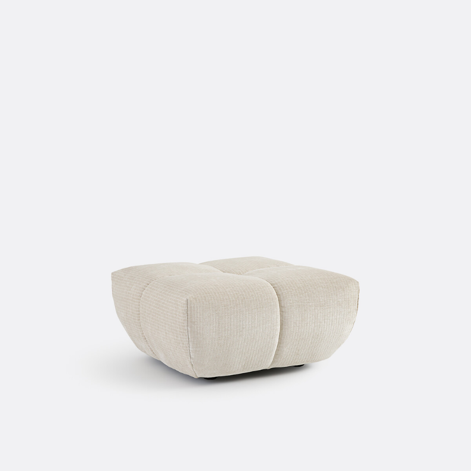 Pouf, velours côtelé vintage, L83 cm, Nuria