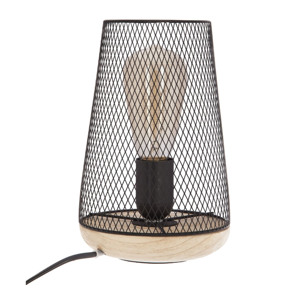 Lampe à poser en fer bois - H. 23 cm
