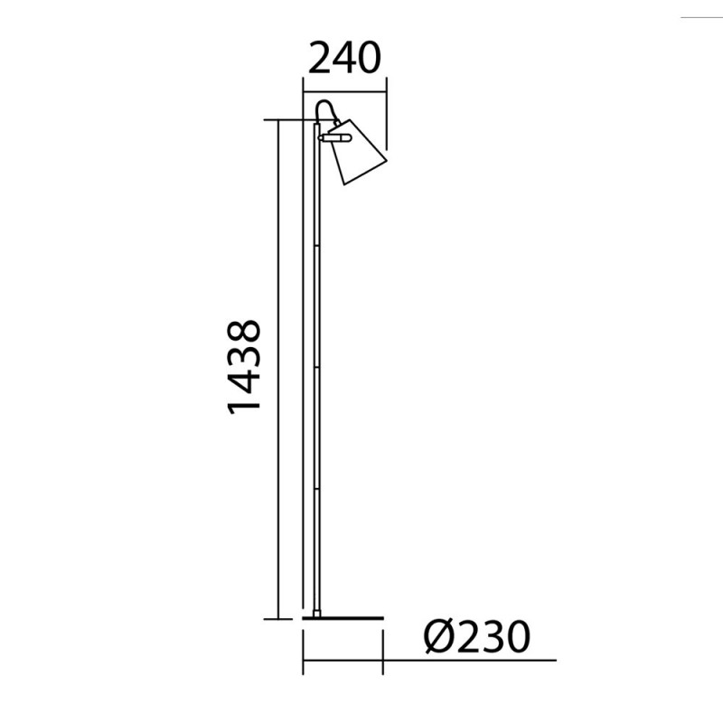 Lampadaire Métal Noir Tête Orientable Kiko