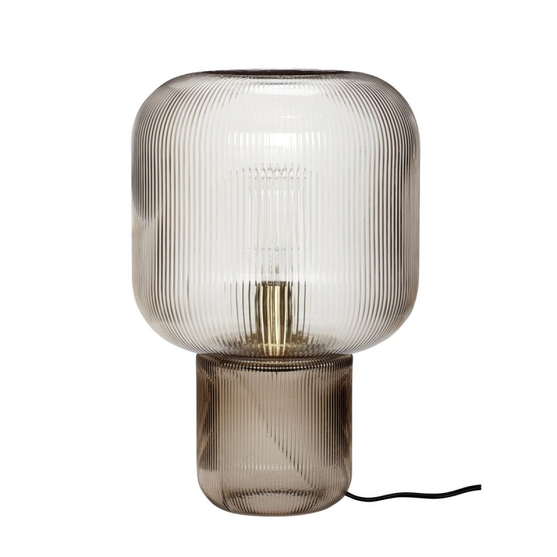 Lampe de table verre strié fumé