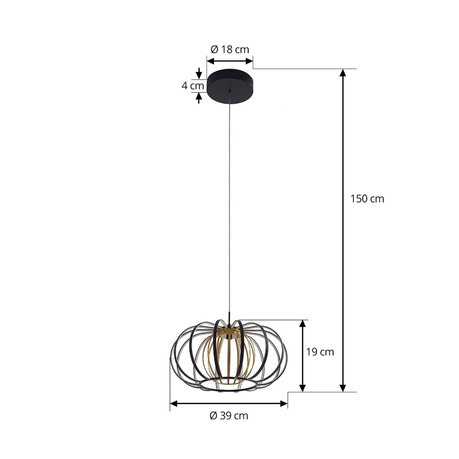 Suspension en métal moderneLED, Birger