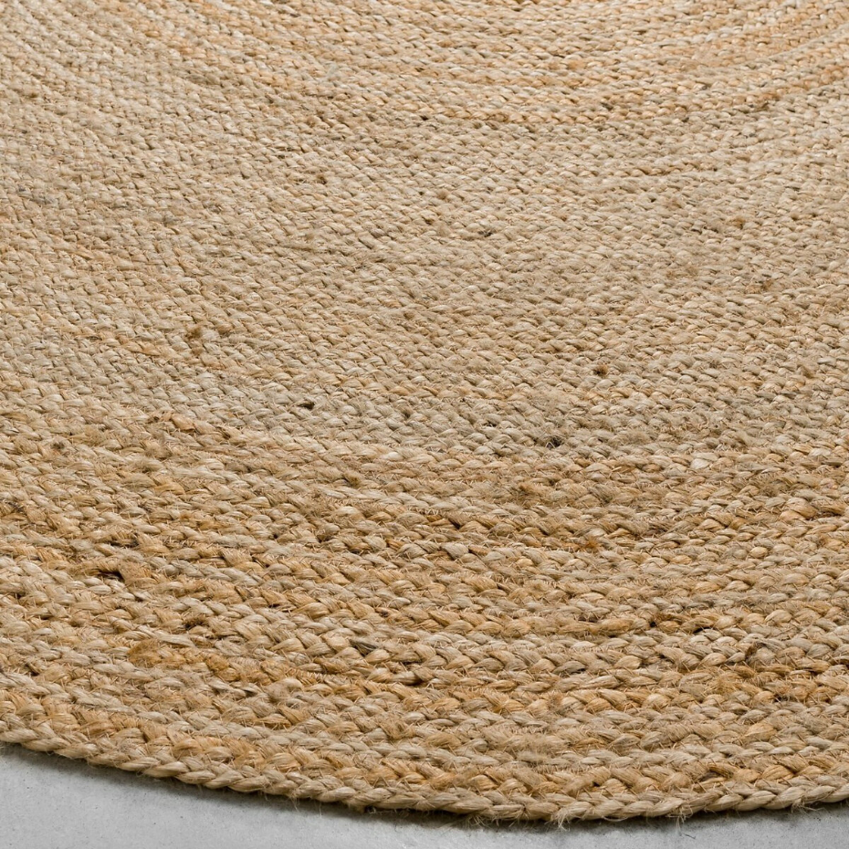 Tapis rond Ø300 cm en jute, tressé main, Hempy