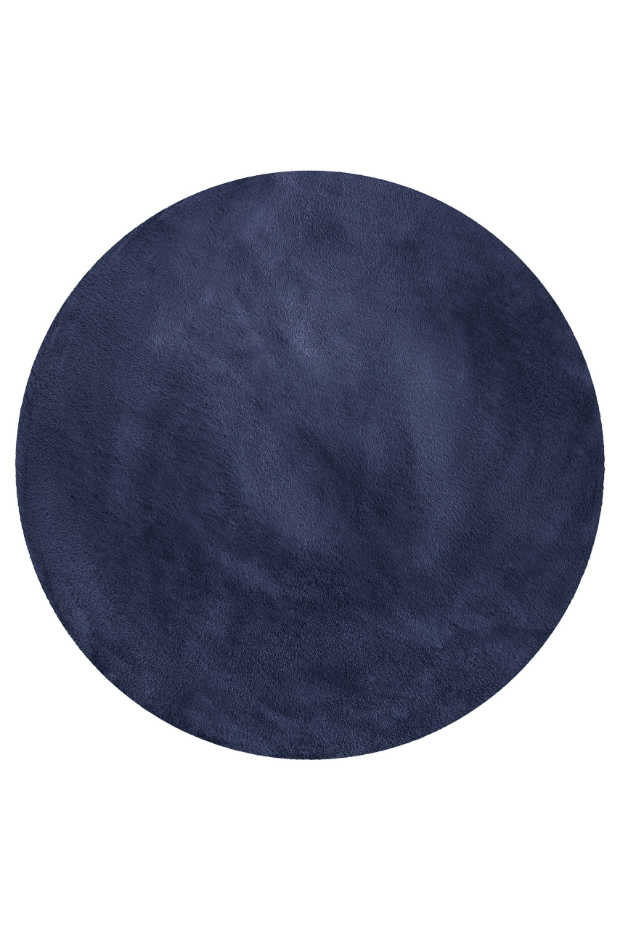 Tapis salon rond doux sensation peau de lapin ,  Anna