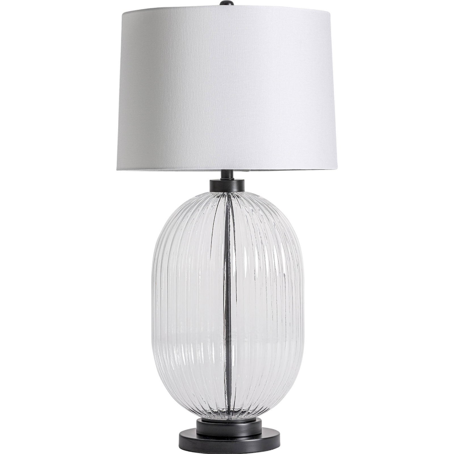Lampe de salon en verre transparent finition vieillie