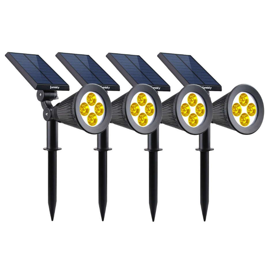 4 Spots solaires projecteurs SPIKY Blanc chaud 100LM