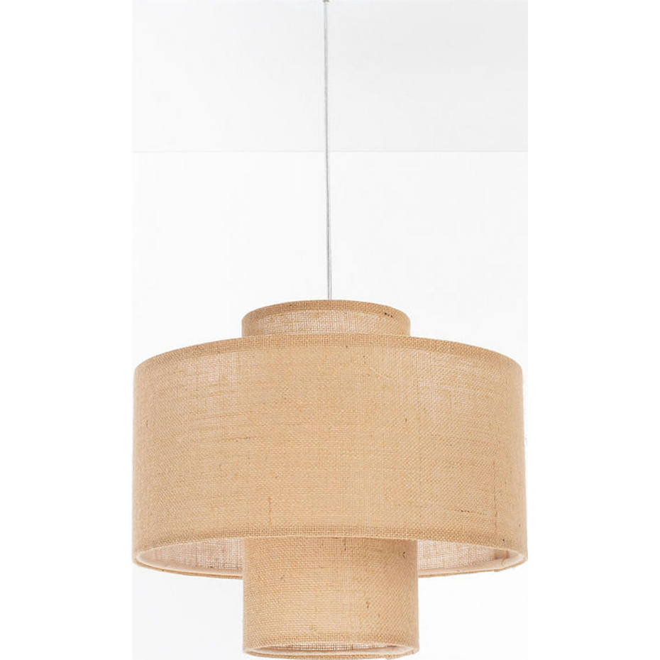 Suspension ronde en jute et lin Twin Light