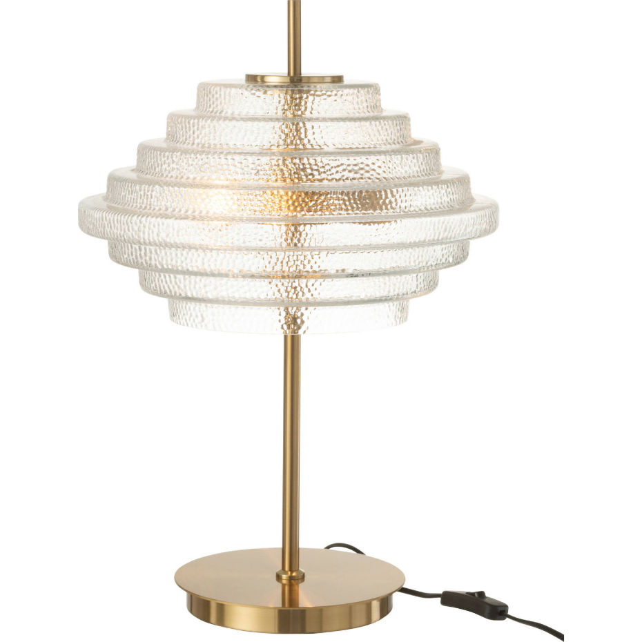 Lampe de table en verre martelé rond