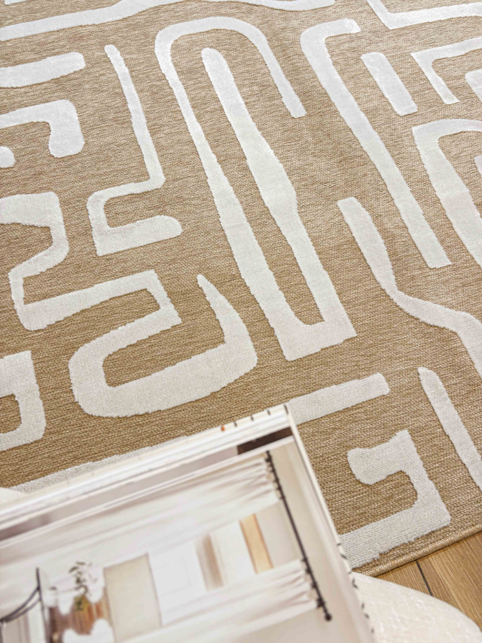 Tapis interieur à motif labyrinthe en relief GARDEN