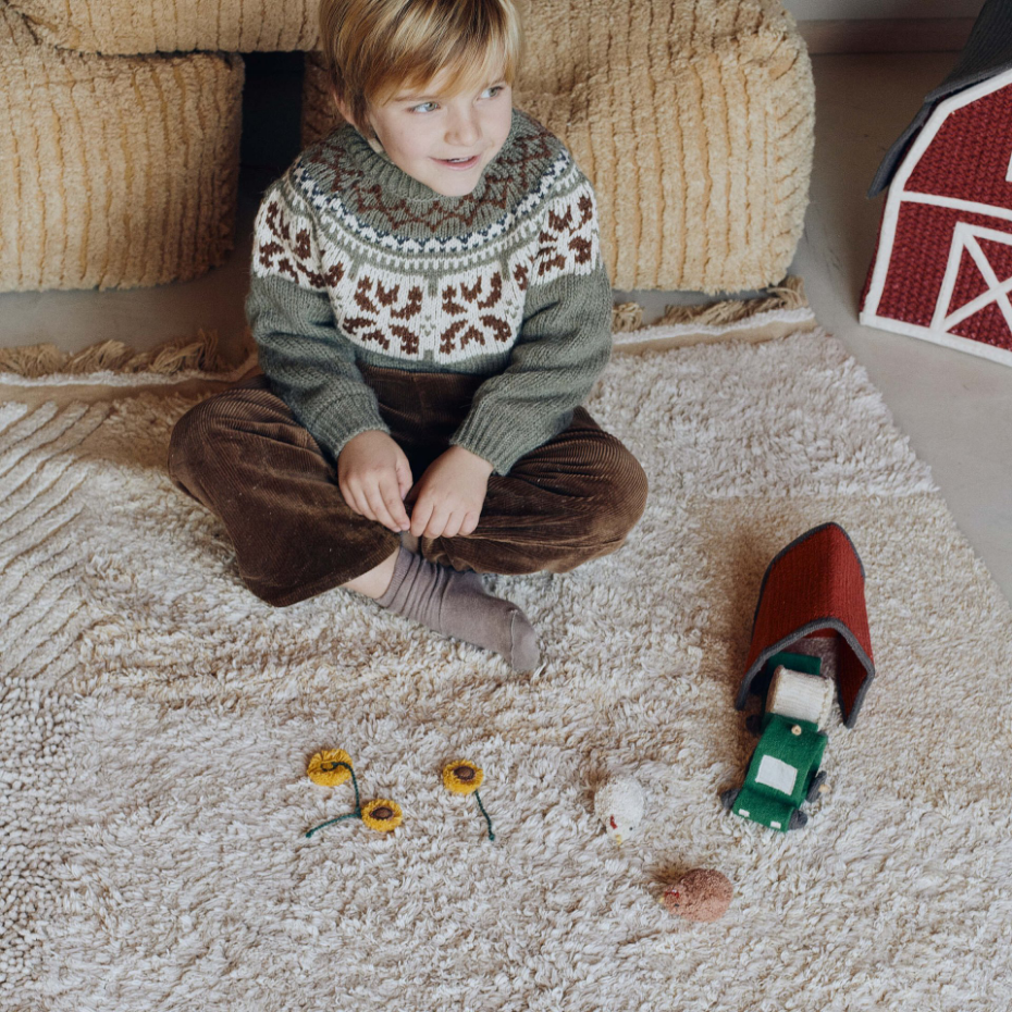 Tapis de jeu lavable en coton Ferme GROWING UP ON A FARM