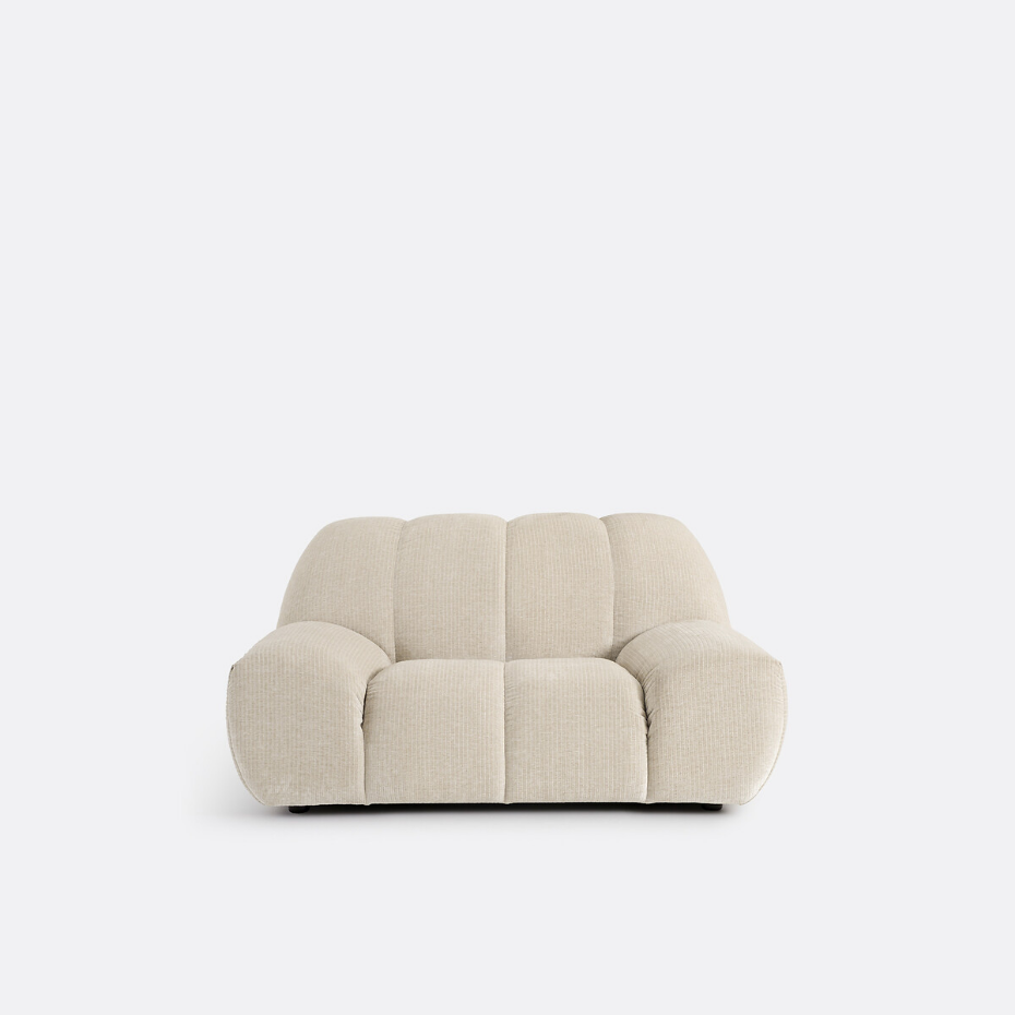 Fauteuil XL, velours côtelé vintage, Nuria