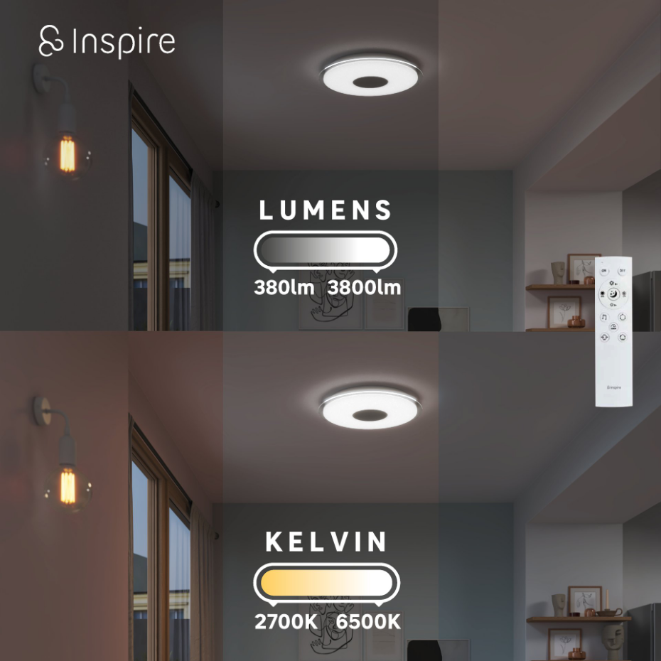 Plafonnier connecté LED avec enceinte, VZZINI ENKI