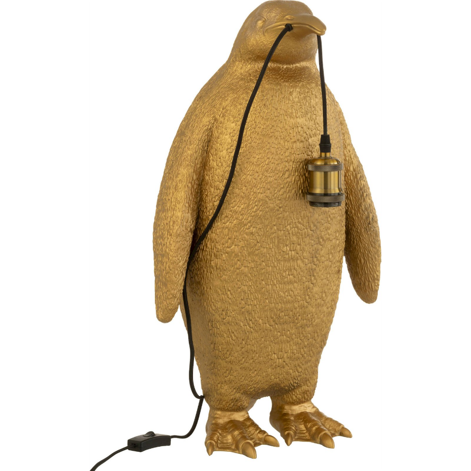 Lampe décorative pingouin en résine format organique