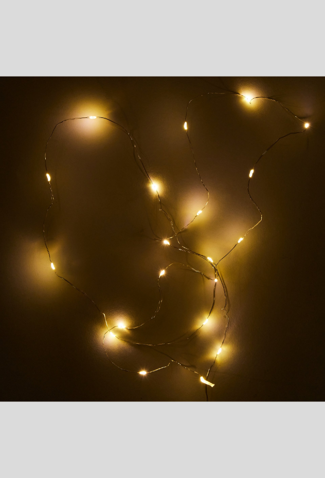 Guirlande micro LED, 1,9m, métal fillaire