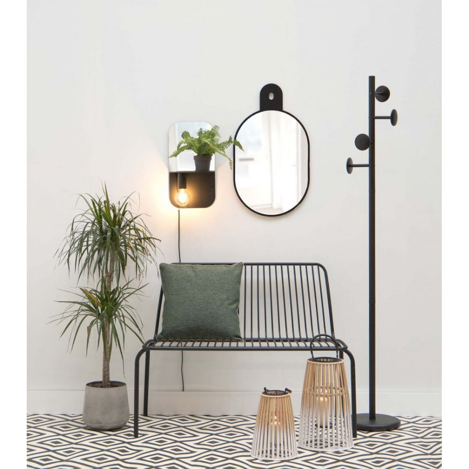 Applique murale avec miroir intégré Plate Noir