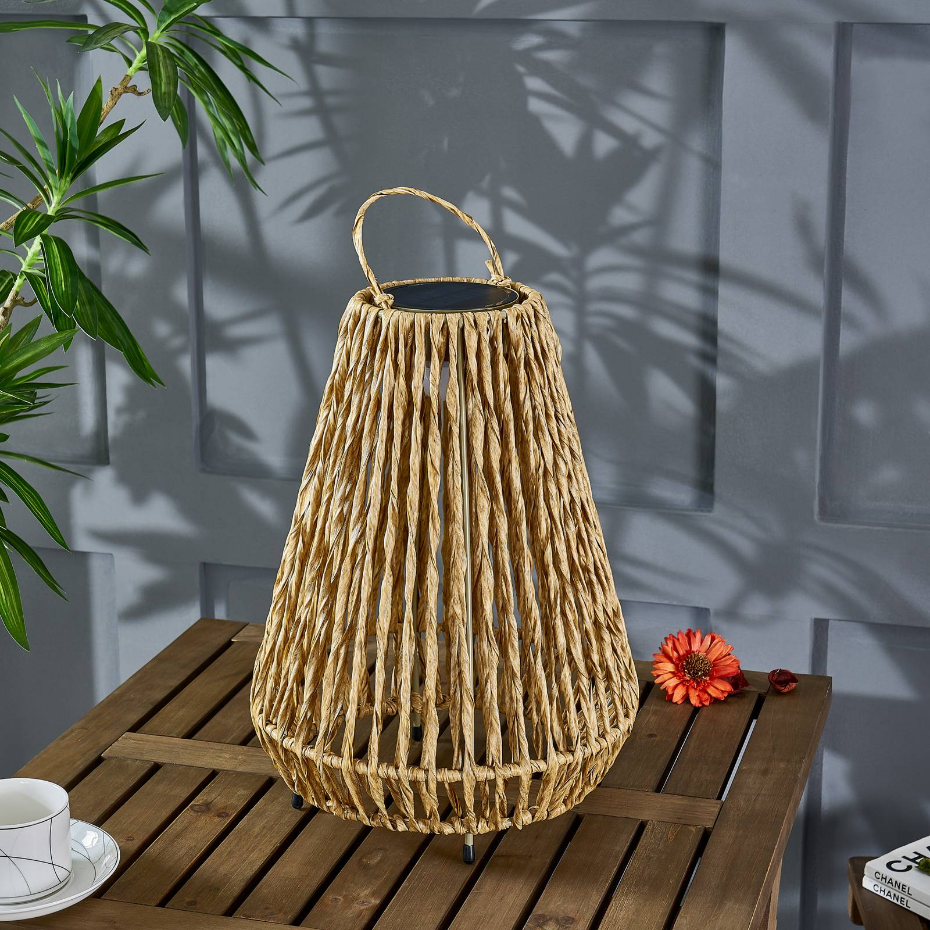 Lampe solaire extérieur en boisLED, Amaria