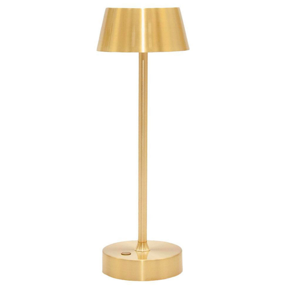 Lampe à poser en métal doré LED sans fil 12x12x32cm