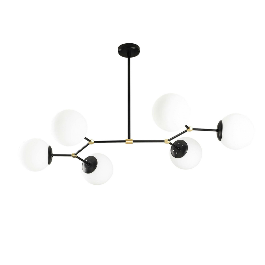 Suspension design 6 globes en verre SIERRE