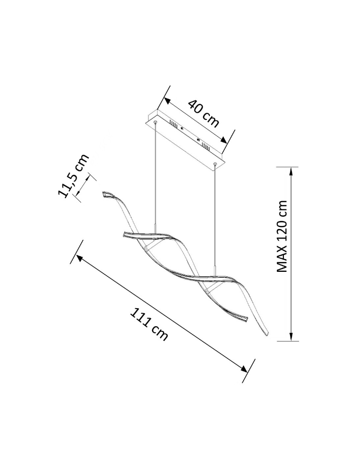 Grande suspension LED avec barres ondulées - GALBA