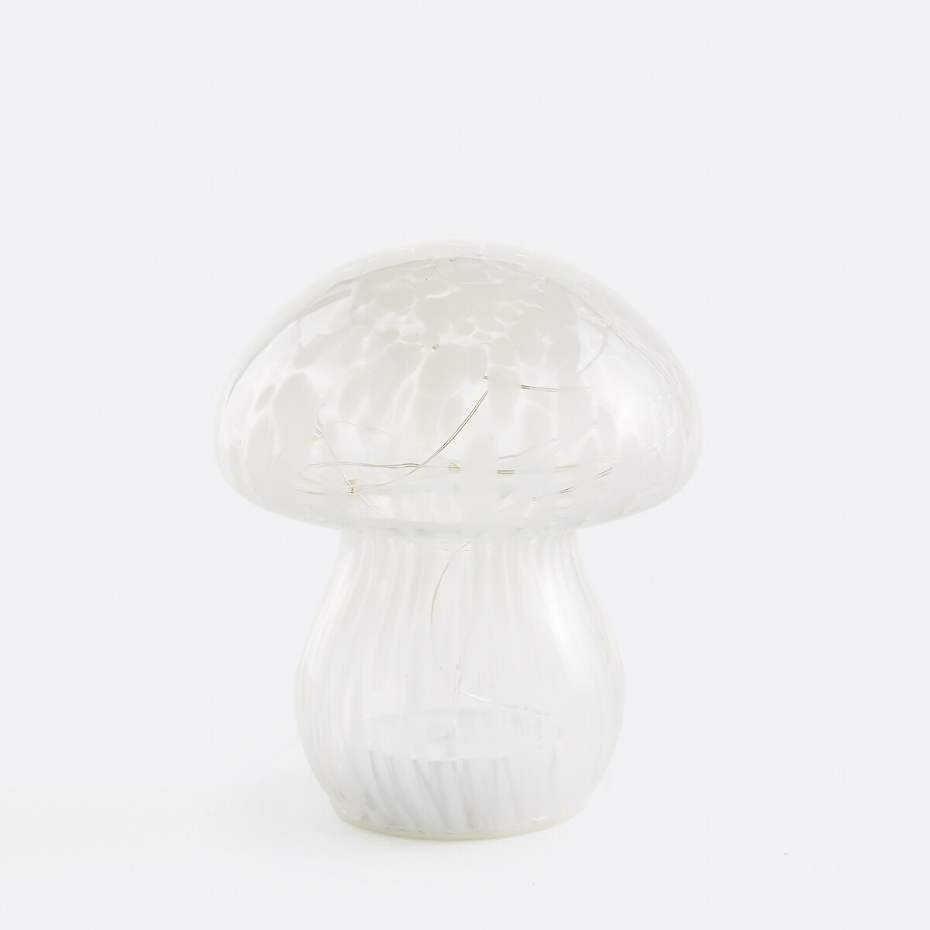 Lampe décorative champignon à LED en verre, Onoki