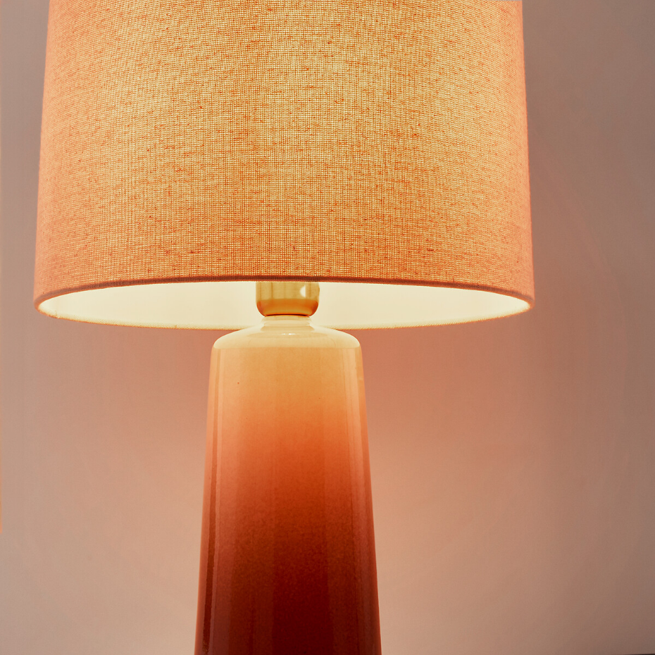 Lampe à poser céramique et lin hauteur 47 cm, Grezza
