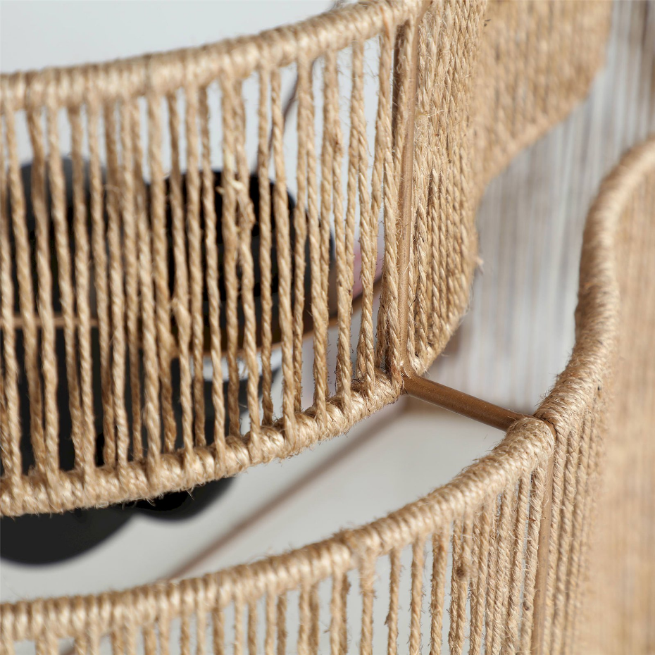 Applique murale en jute et fer